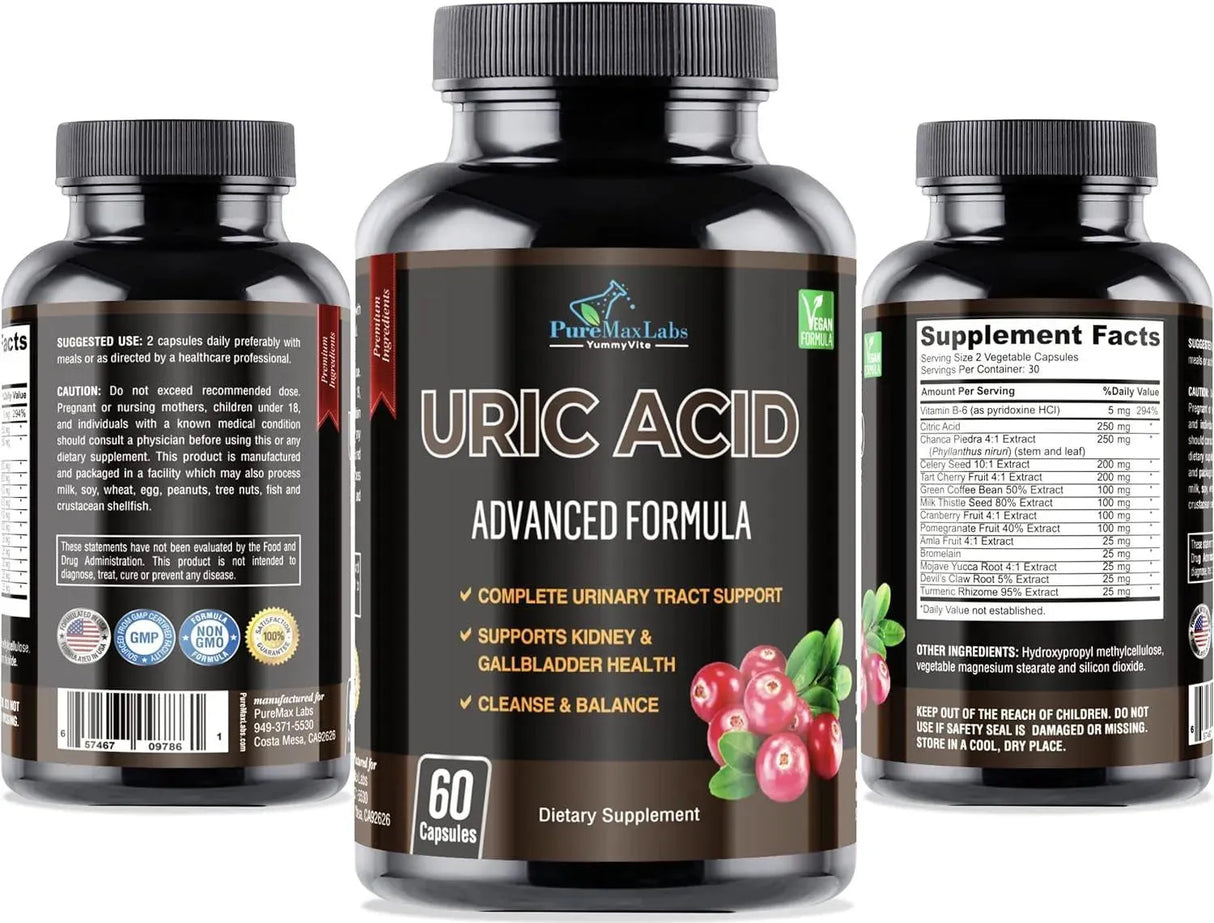 PUREMAX LABS - PureMax Labs Uric Acid Advanced Formula 60 Capsulas - The Red Vitamin MX - Suplementos Alimenticios - {{ shop.shopifyCountryName }}