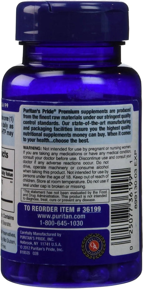 PURITAN'S PRIDE - Puritan's Pride 5-hTP 200Mg. 60 Capsulas - The Red Vitamin MX - Suplementos Alimenticios - {{ shop.shopifyCountryName }}