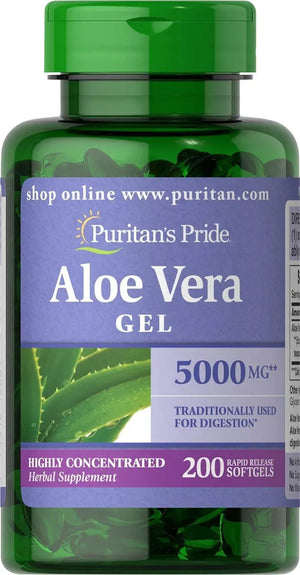 PURITAN'S PRIDE - Puritan's Pride Aloe Vera Extract 25Mg. 200 Capsulas Blandas - The Red Vitamin MX - Suplementos Alimenticios - {{ shop.shopifyCountryName }}