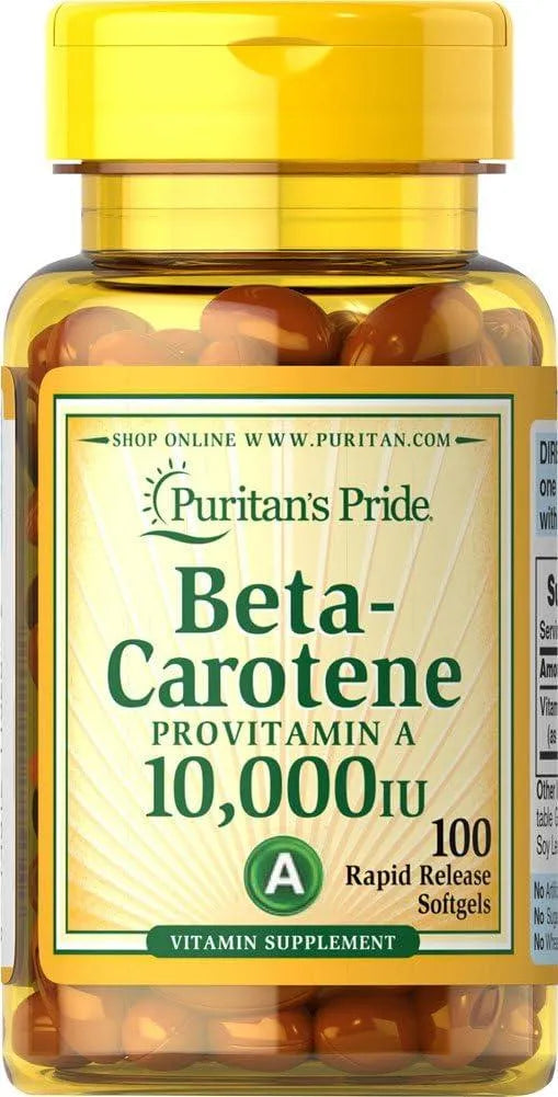 PURITAN'S PRIDE - Puritan's Pride Beta-Carotene 10,000 IU 100 Capsulas Blandas - The Red Vitamin MX - Suplementos Alimenticios - {{ shop.shopifyCountryName }}