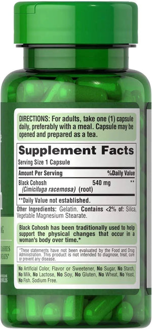 PURITAN'S PRIDE - Puritan's Pride Black Cohosh 540Mg. 100 Capsulas - The Red Vitamin MX - Suplementos Alimenticios - {{ shop.shopifyCountryName }}