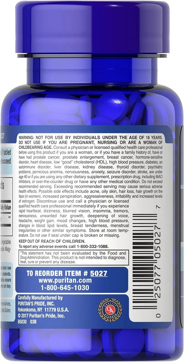 PURITAN'S PRIDE - Puritan's Pride DHEA 50Mg. 200 Tabletas - The Red Vitamin MX - Suplementos Alimenticios - {{ shop.shopifyCountryName }}