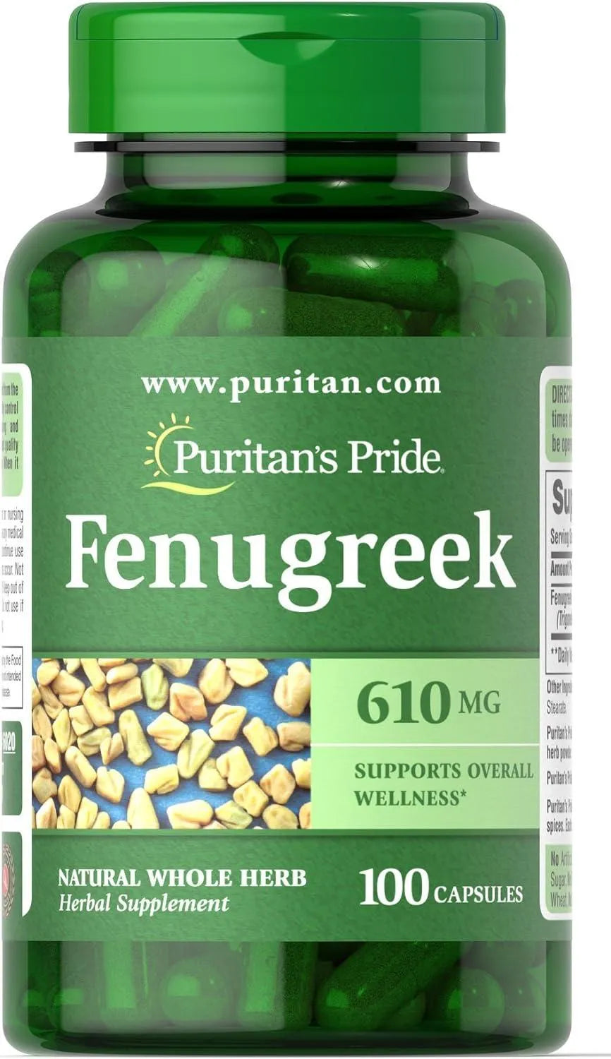 PURITAN'S PRIDE - Puritan's Pride Fenugreek 610Mg. 100 Capsulas - The Red Vitamin MX - Suplementos Alimenticios - {{ shop.shopifyCountryName }}