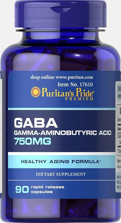 PURITAN'S PRIDE - Puritan's Pride GABA Gamma Aminobutyric Acid 750Mg. 90 Capsulas - The Red Vitamin MX - Suplementos Alimenticios - {{ shop.shopifyCountryName }}