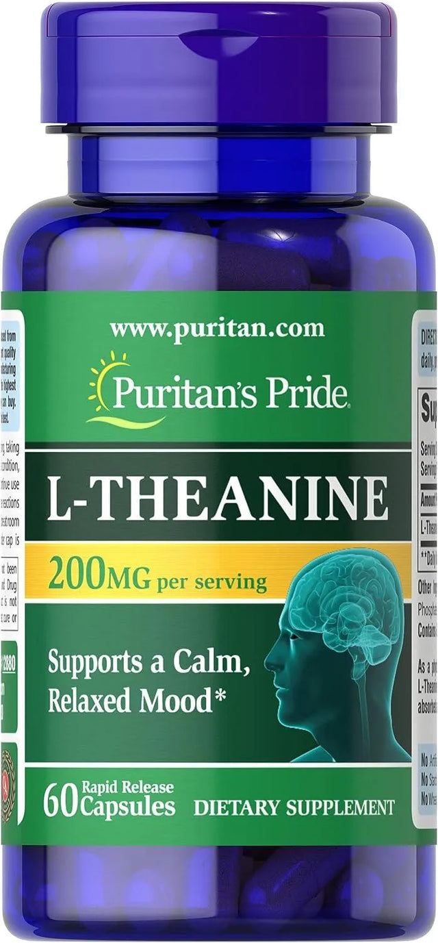 PURITAN'S PRIDE - Puritan's Pride L-Theanine 200Mg. 60 Capsulas - The Red Vitamin MX - Suplementos Alimenticios - {{ shop.shopifyCountryName }}