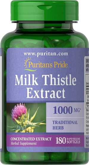 PURITAN'S PRIDE - Puritan's Pride Milk Thistle 4:1 Extract 1000Mg. 180 Capsulas Blandas - The Red Vitamin MX - Suplementos Alimenticios - {{ shop.shopifyCountryName }}