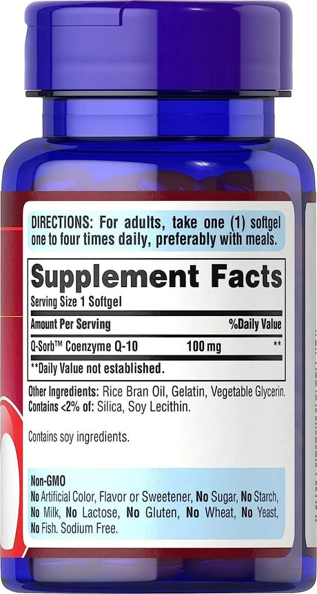 PURITAN'S PRIDE - Puritan's Pride Q-Sorb CoQ10 100Mg. 60 Capsulas Blandas - The Red Vitamin MX - Suplementos Alimenticios - {{ shop.shopifyCountryName }}