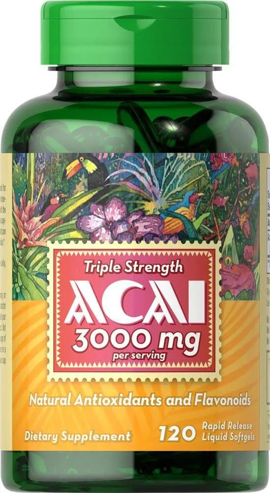 PURITAN'S PRIDE - Puritan's Pride Triple Strength Acai 3000Mg. 120 Capsulas - The Red Vitamin MX - Suplementos Alimenticios - {{ shop.shopifyCountryName }}