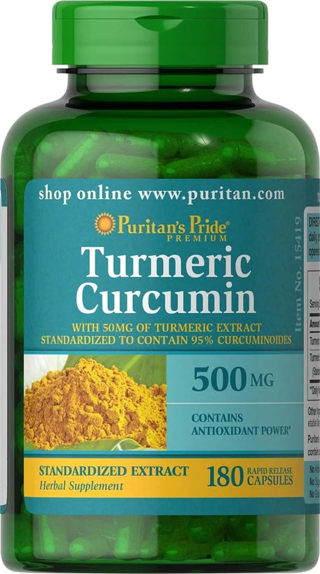 PURITAN'S PRIDE - Puritan's Pride Turmeric Curcumin 500Mg. 180 Capsulas - The Red Vitamin MX - Suplementos Alimenticios - {{ shop.shopifyCountryName }}