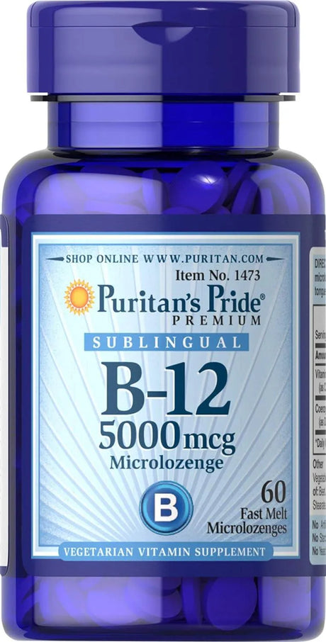 PURITAN'S PRIDE - Puritan's Pride Vitamin B-12 5000mcg 60 Capsulas - The Red Vitamin MX - Suplementos Alimenticios - {{ shop.shopifyCountryName }}