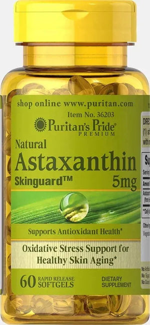 PURITAN'S PRIDE - Puritans Pride Natural Astaxanthin 5Mg. 60 Capsulas Blandas - The Red Vitamin MX - Suplementos Alimenticios - {{ shop.shopifyCountryName }}