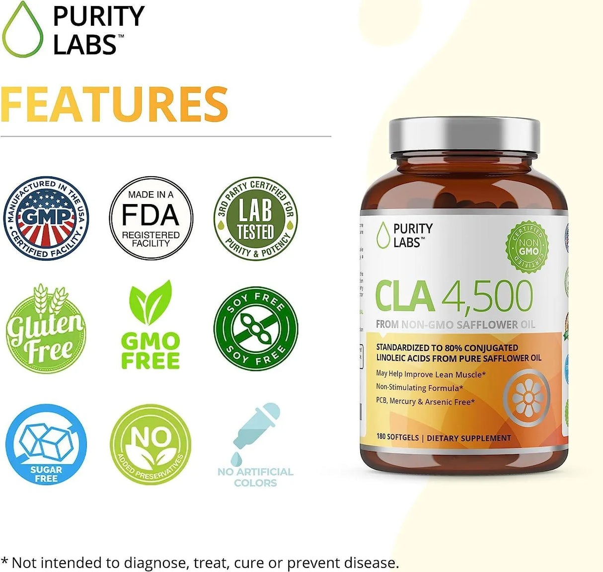 PURITY LABS - Purity Labs CLA 4500Mg. 180 Capsulas Blandas - The Red Vitamin MX - Suplementos Alimenticios - {{ shop.shopifyCountryName }}