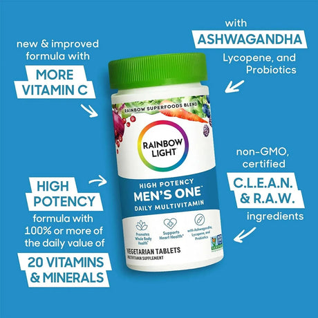 RAINBOW LIGHT - Rainbow Light Multivitamin for Men 150 Tabletas - The Red Vitamin MX - Suplementos Alimenticios - {{ shop.shopifyCountryName }}