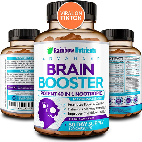 RAINBOW NUTRIENTS - Rainbow Nutrients 40-in-1 Brain Booster 120 Capsulas - The Red Vitamin MX - Suplementos Alimenticios - {{ shop.shopifyCountryName }}