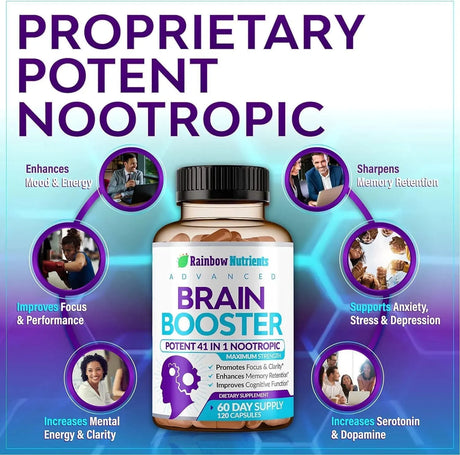 RAINBOW NUTRIENTS - Rainbow Nutrients 40-in-1 Brain Booster 120 Capsulas - The Red Vitamin MX - Suplementos Alimenticios - {{ shop.shopifyCountryName }}