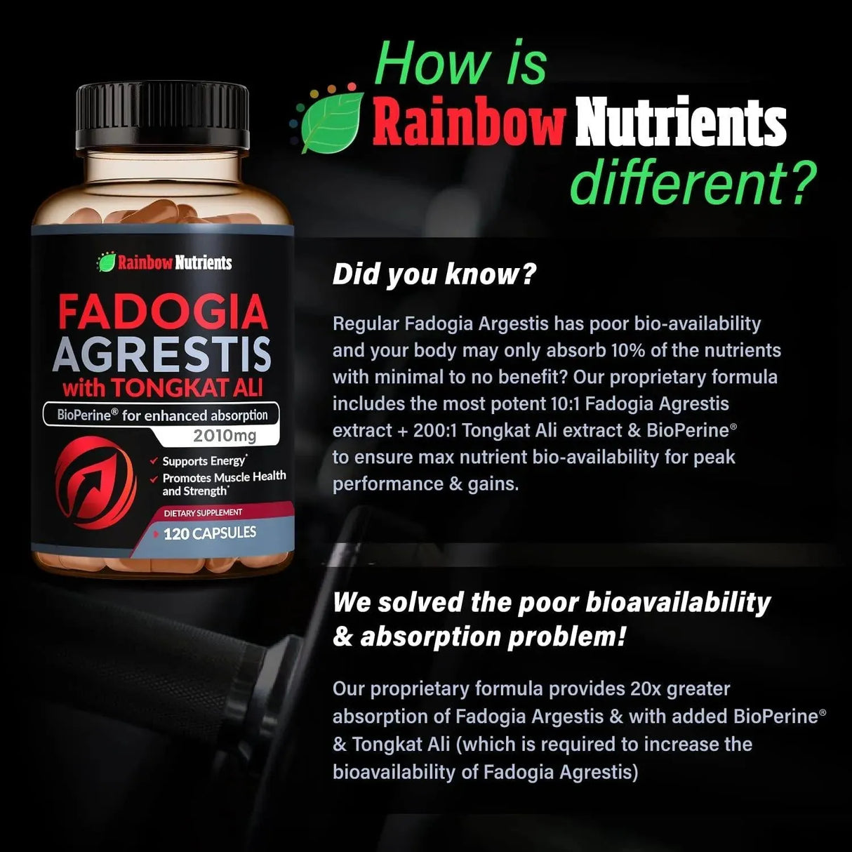 RAINBOW NUTRIENTS - Rainbow Nutrients Fadogia Agrestis 15,000Mg. Tongkat Ali 100,000Mg. 120 Capsulas - The Red Vitamin MX - Suplementos Alimenticios - {{ shop.shopifyCountryName }}