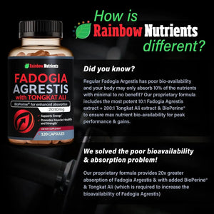 RAINBOW NUTRIENTS - Rainbow Nutrients Fadogia Agrestis 15,000Mg. Tongkat Ali 100,000Mg. 120 Capsulas - The Red Vitamin MX - Suplementos Alimenticios - {{ shop.shopifyCountryName }}