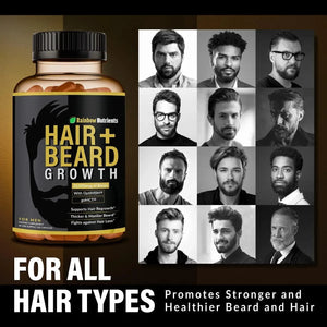 RAINBOW NUTRIENTS - Rainbow Nutrients Hair + Beard Growth Vitamins for Men 120 Capsulas - The Red Vitamin MX - Suplementos Alimenticios - {{ shop.shopifyCountryName }}