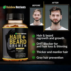 RAINBOW NUTRIENTS - Rainbow Nutrients Hair + Beard Growth Vitamins for Men 120 Capsulas - The Red Vitamin MX - Suplementos Alimenticios - {{ shop.shopifyCountryName }}