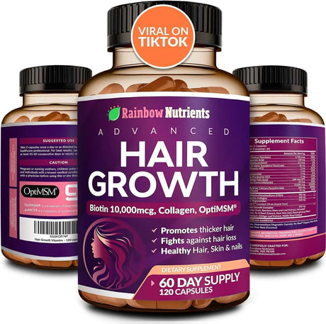 RAINBOW NUTRIENTS - Rainbow Nutrients Hair Growth Vitamins for Women 120 Capsulas - The Red Vitamin MX - Suplementos Alimenticios - {{ shop.shopifyCountryName }}