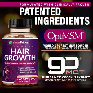 RAINBOW NUTRIENTS - Rainbow Nutrients Hair Growth Vitamins for Women 120 Capsulas - The Red Vitamin MX - Suplementos Alimenticios - {{ shop.shopifyCountryName }}