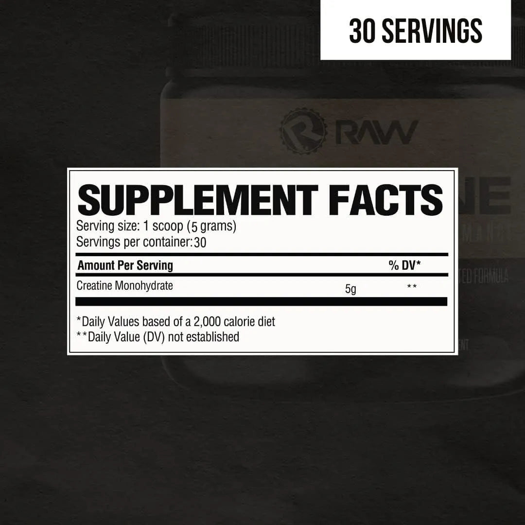 RAW NUTRITION - RAW Nutrition Creatine Monohydrate Powder Unflavored 30 Servicios 150Gr. - The Red Vitamin MX - Suplementos Alimenticios - {{ shop.shopifyCountryName }}