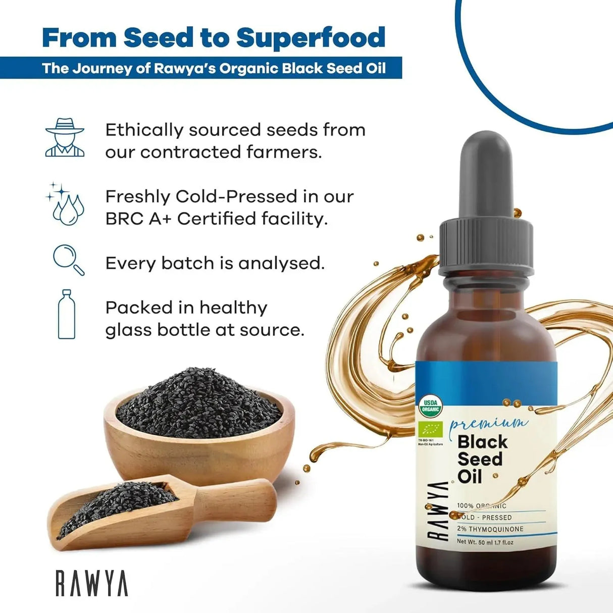 RAWYA - RAWYA Black Seed Oil 1.7 Fl.Oz. - The Red Vitamin MX - Suplementos Alimenticios - {{ shop.shopifyCountryName }}