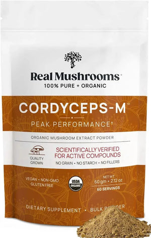 REAL MUSHROOMS - Real Mushrooms Cordyceps Powder 60Gr. - The Red Vitamin MX - Suplementos Alimenticios - {{ shop.shopifyCountryName }}