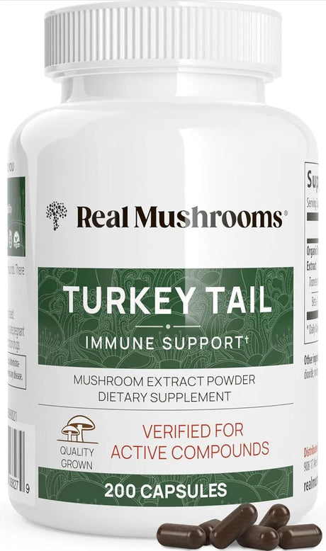 REAL MUSHROOMS - Real Mushrooms Turkey Tail 200 Capsulas - The Red Vitamin MX - Suplementos Alimenticios - {{ shop.shopifyCountryName }}