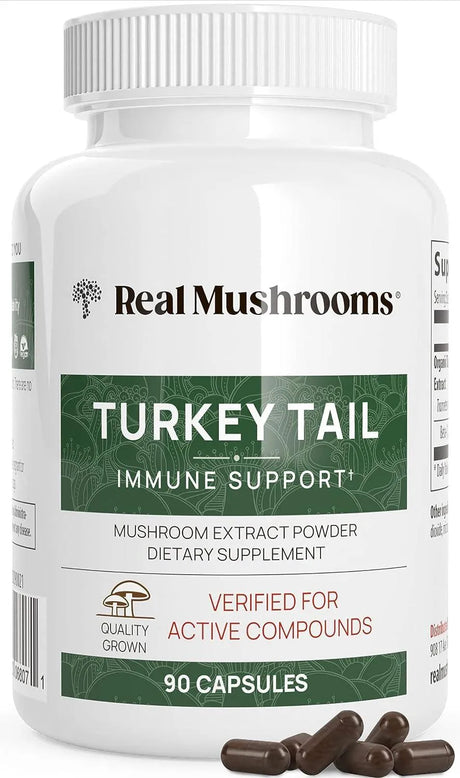 REAL MUSHROOMS - Real Mushrooms Turkey Tail 90 Capsulas - The Red Vitamin MX - Suplementos Alimenticios - {{ shop.shopifyCountryName }}