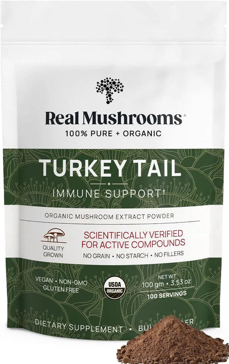 REAL MUSHROOMS - Real Mushrooms Turkey Tail Powder 100Gr. - The Red Vitamin MX - Suplementos Alimenticios - {{ shop.shopifyCountryName }}