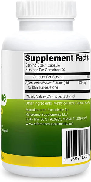 REFERENCE SUPPLEMENTS - Reference Supplements Turkesterone Supplement 500Mg. 90 Capsulas - The Red Vitamin MX - Suplementos Alimenticios - {{ shop.shopifyCountryName }}