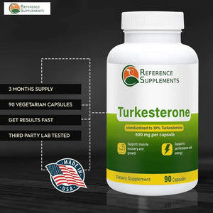 REFERENCE SUPPLEMENTS - Reference Supplements Turkesterone Supplement 500Mg. 90 Capsulas - The Red Vitamin MX - Suplementos Alimenticios - {{ shop.shopifyCountryName }}