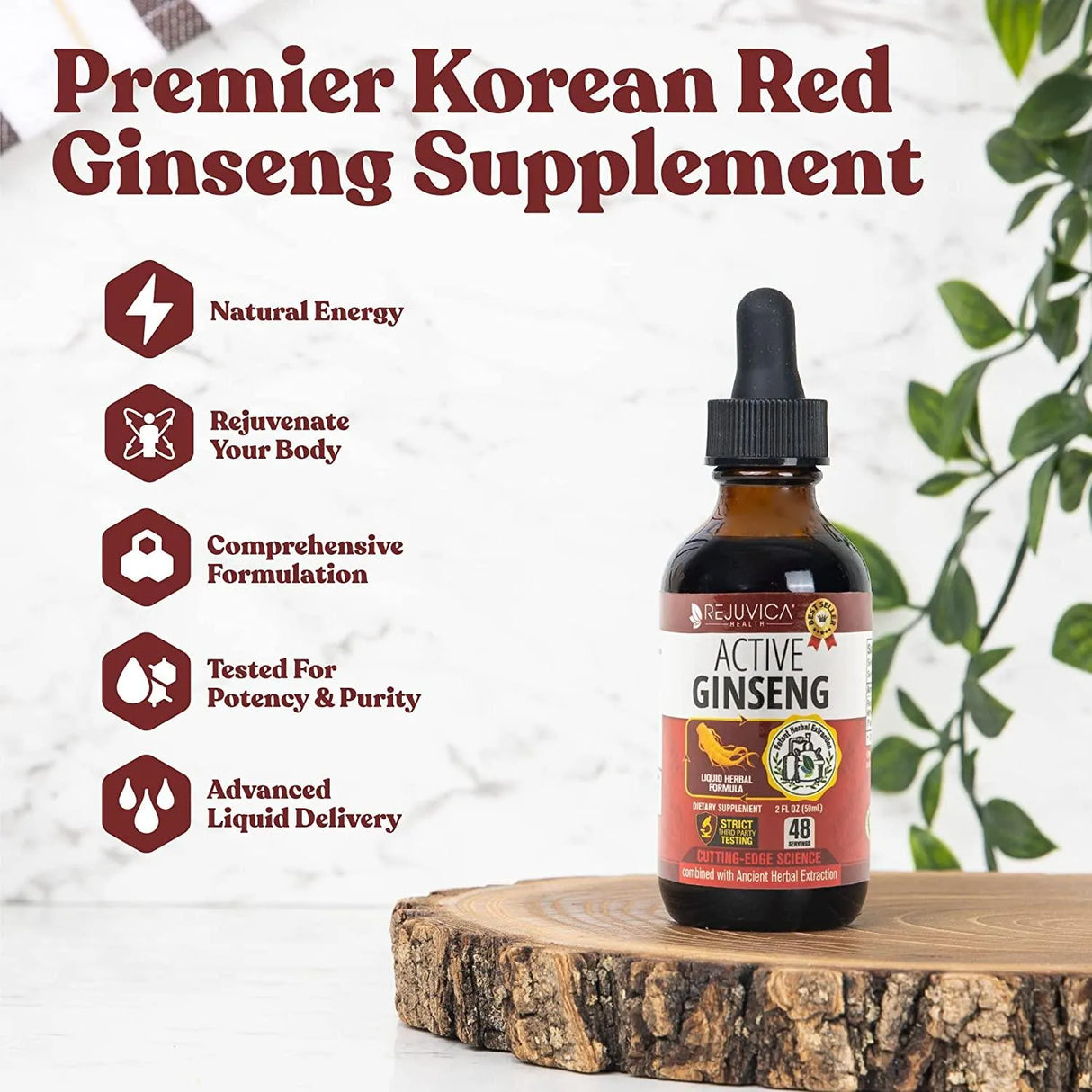 REJUVICA - Rejuvica Health Active Ginseng Korean Red Panax Ginseng with Natural Ginsenosides 58Ml. - The Red Vitamin MX - Suplementos Alimenticios - {{ shop.shopifyCountryName }}