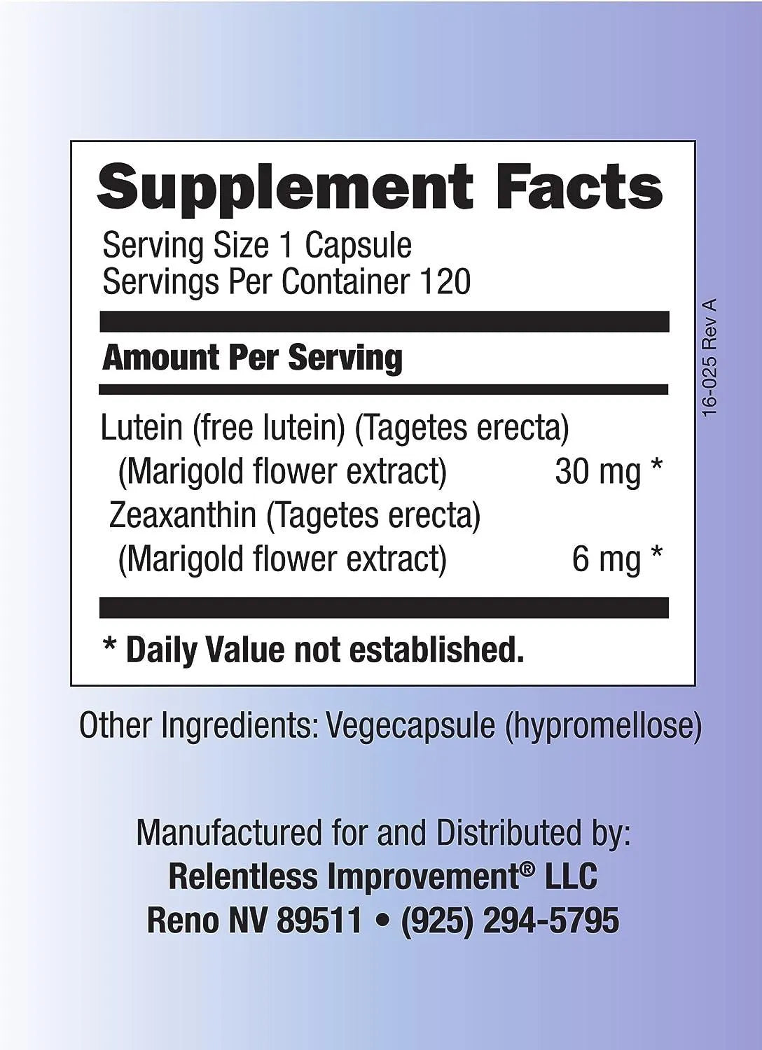 RELENTLESS IMPROVEMENT - Relentless Improvement Lutein Zeaxanthin 120 Capsulas - The Red Vitamin MX - Suplementos Alimenticios - {{ shop.shopifyCountryName }}