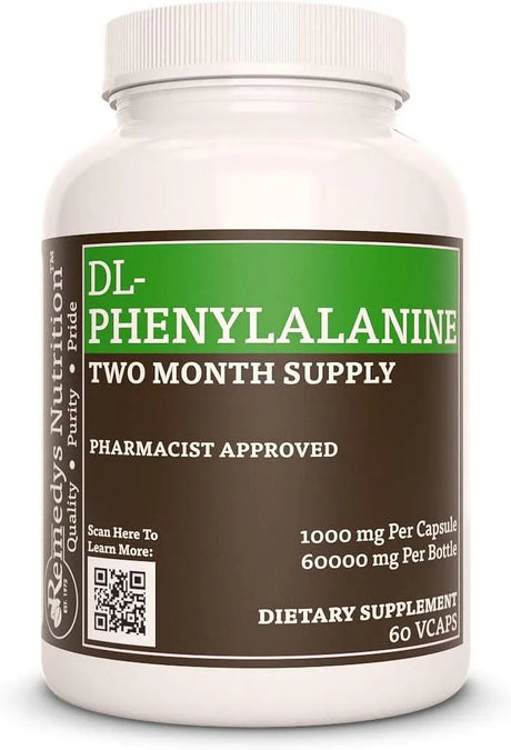 REMEDY'S NUTRITION - Remedy's nutrition DL-Phenylalanine 1000Mg. 60 Capsulas - The Red Vitamin MX - Suplementos Alimenticios - {{ shop.shopifyCountryName }}