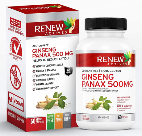 RENEW ACTIVES - Renew Actives Panax Ginseng Supplement 500Mg. 60 Capsulas - The Red Vitamin MX - Suplementos Alimenticios - {{ shop.shopifyCountryName }}