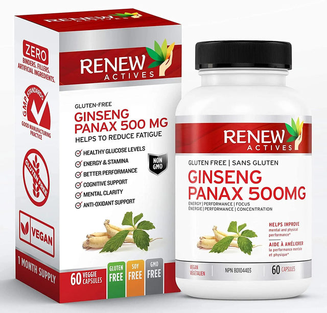 RENEW ACTIVES - Renew Actives Panax Ginseng Supplement 500Mg. 60 Capsulas - The Red Vitamin MX - Suplementos Alimenticios - {{ shop.shopifyCountryName }}