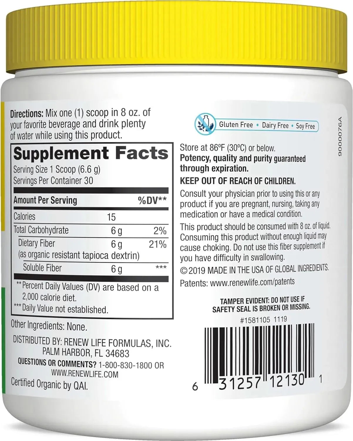 RENEWLIFE - Renew Life Adult Completely Clear Organic Prebiotic Keto Friendly Fiber 198Gr. - The Red Vitamin MX - Suplementos Alimenticios - {{ shop.shopifyCountryName }}