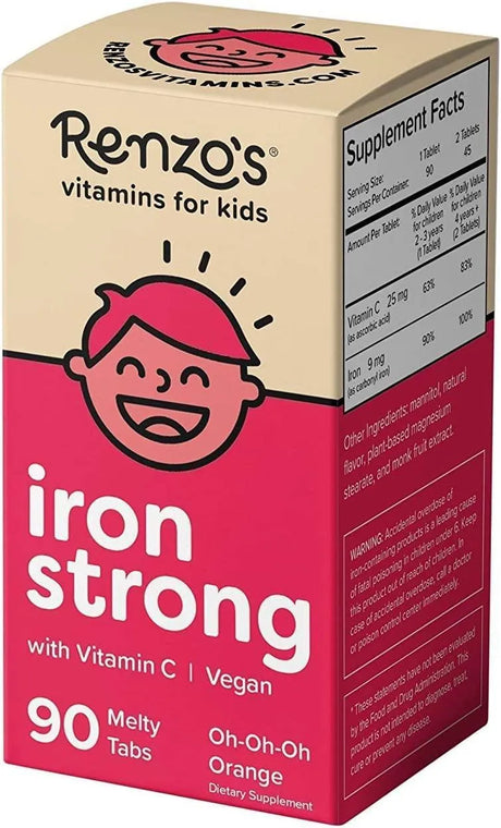 RENZO´S - Renzo's Iron Supplements Dissolvable Vegan for Kids 90 Tabletas - The Red Vitamin MX - Suplementos Alimenticios - {{ shop.shopifyCountryName }}