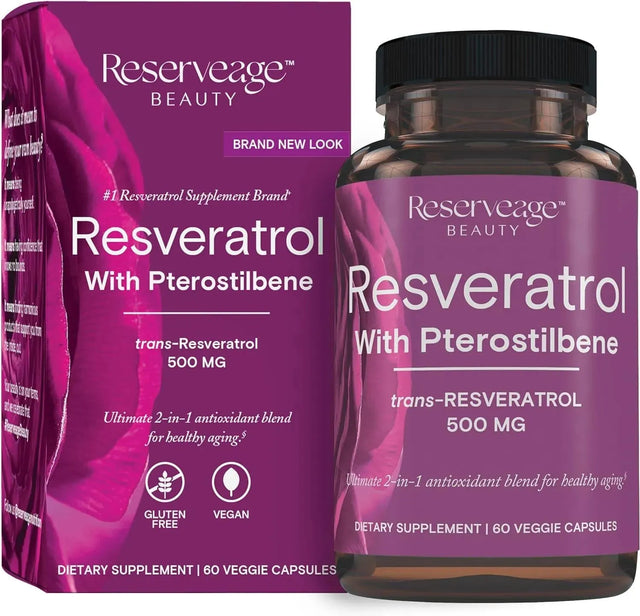 RESERVEAGE NUTRITION - Reserveage Beauty Resveratrol with Pterostilbene 500Mg. 60 Capsulas - The Red Vitamin MX - Suplementos Alimenticios - {{ shop.shopifyCountryName }}