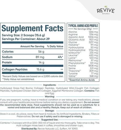 REVIVE - Revive Naturals Multi Collagen Hydrolyzed Protein Powder 454Gr. - The Red Vitamin MX - Suplementos Alimenticios - {{ shop.shopifyCountryName }}