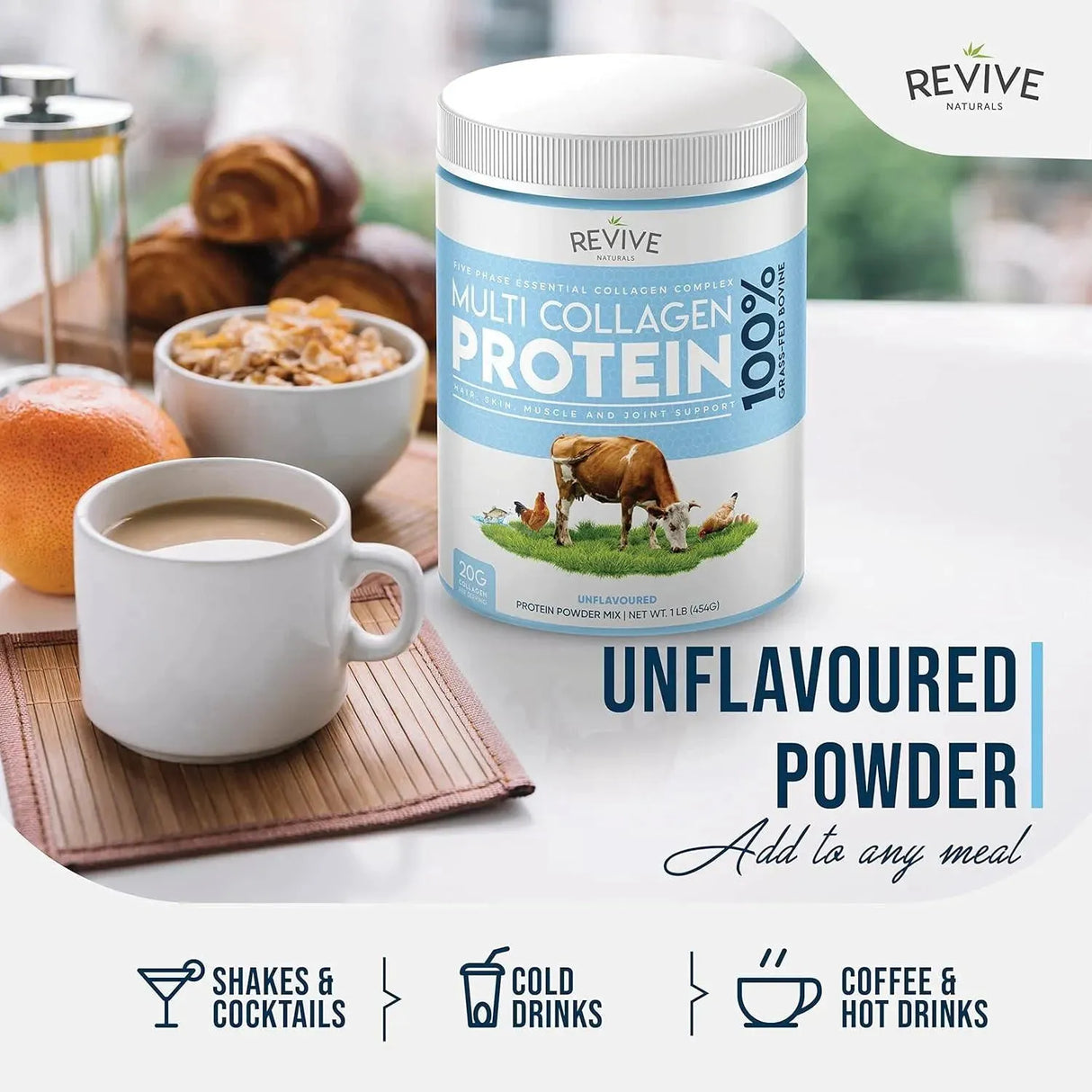 REVIVE - Revive Naturals Multi Collagen Hydrolyzed Protein Powder 454Gr. - The Red Vitamin MX - Suplementos Alimenticios - {{ shop.shopifyCountryName }}