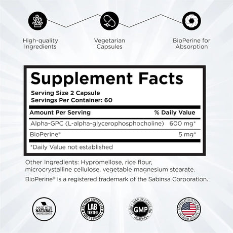 REVOLUTION SCIENCE - Revolution Science Alpha GPC Choline 600Mg. 120 Capsulas - The Red Vitamin MX - Suplementos Alimenticios - {{ shop.shopifyCountryName }}