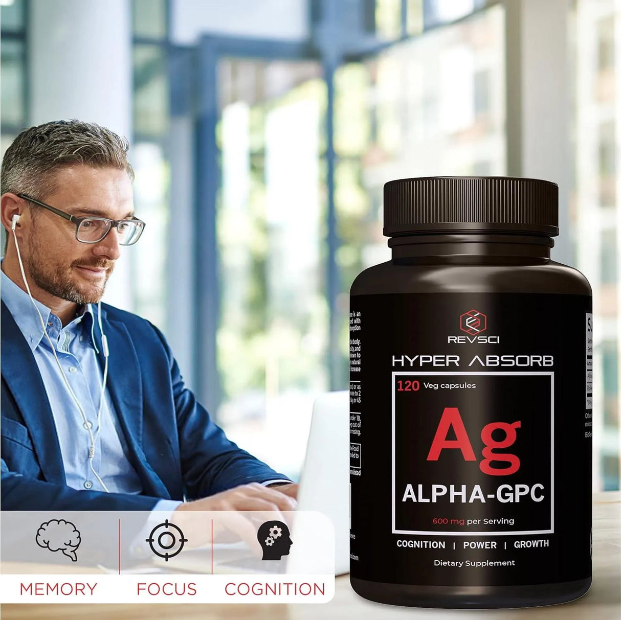 REVOLUTION SCIENCE - Revolution Science Alpha GPC Choline 600Mg. 120 Capsulas - The Red Vitamin MX - Suplementos Alimenticios - {{ shop.shopifyCountryName }}