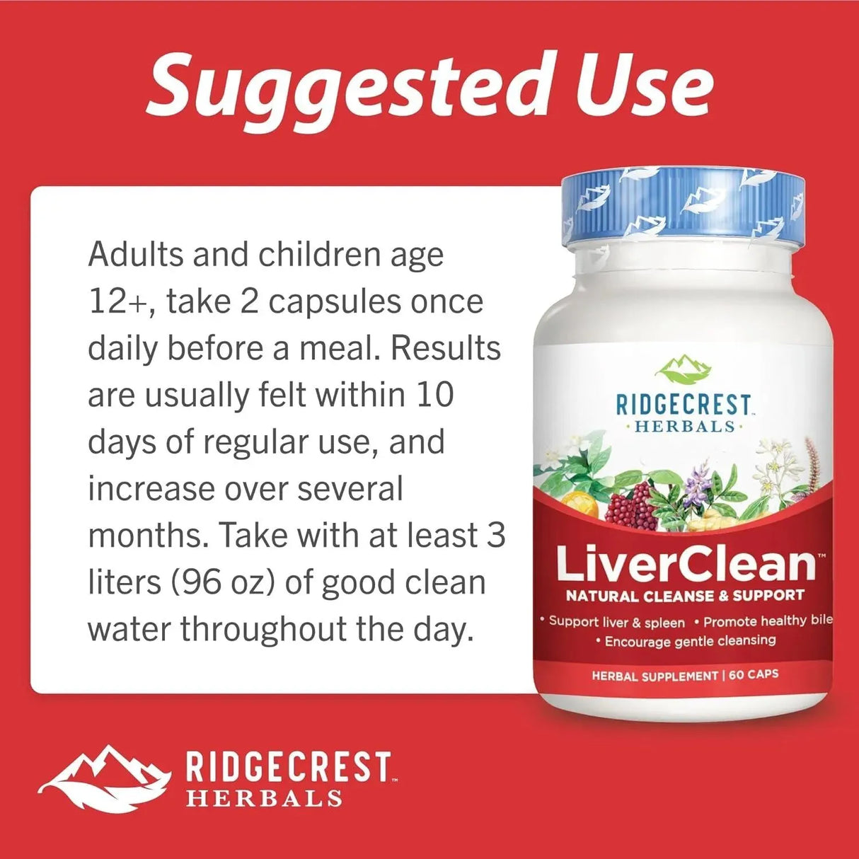 RIDGECREST HERBALS - Ridgecrest Herbals LiverClean 60 Capsulas - The Red Vitamin MX - Suplementos Alimenticios - {{ shop.shopifyCountryName }}