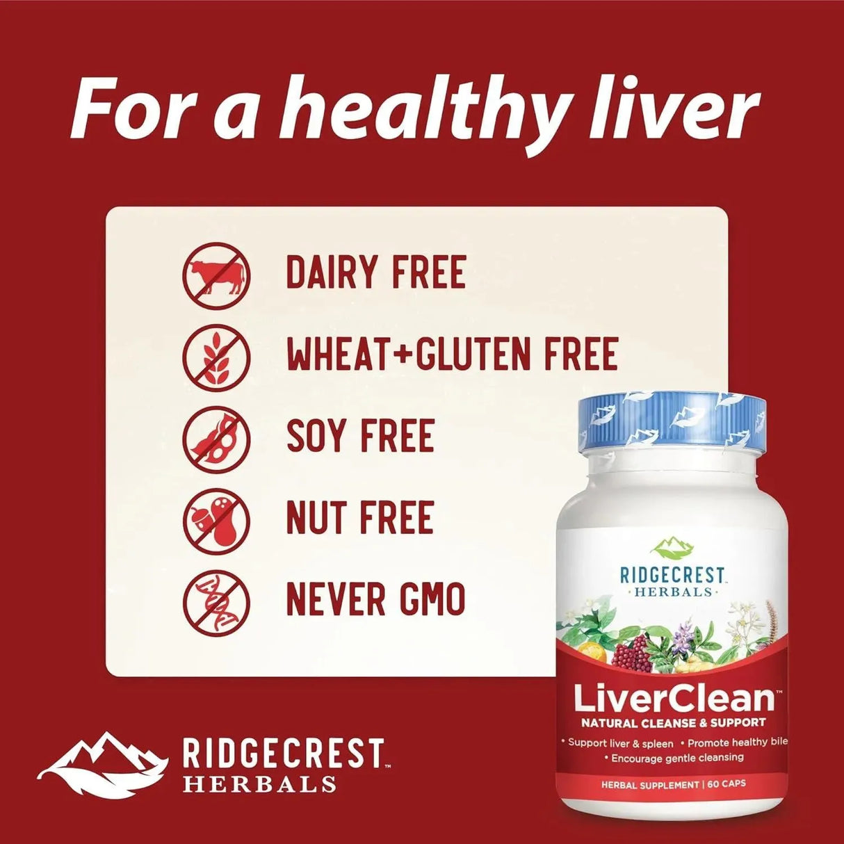 RIDGECREST HERBALS - Ridgecrest Herbals LiverClean 60 Capsulas - The Red Vitamin MX - Suplementos Alimenticios - {{ shop.shopifyCountryName }}