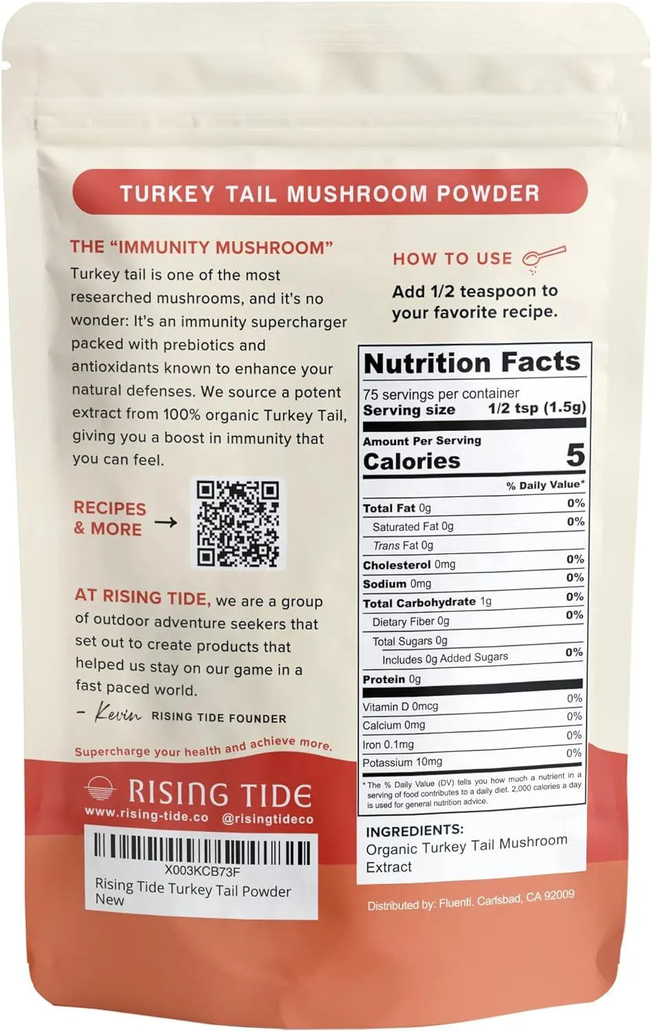 RISING TIDE - Rising Tide Turkey Tail Mushroom 113Gr. - The Red Vitamin MX - Suplementos Alimenticios - {{ shop.shopifyCountryName }}