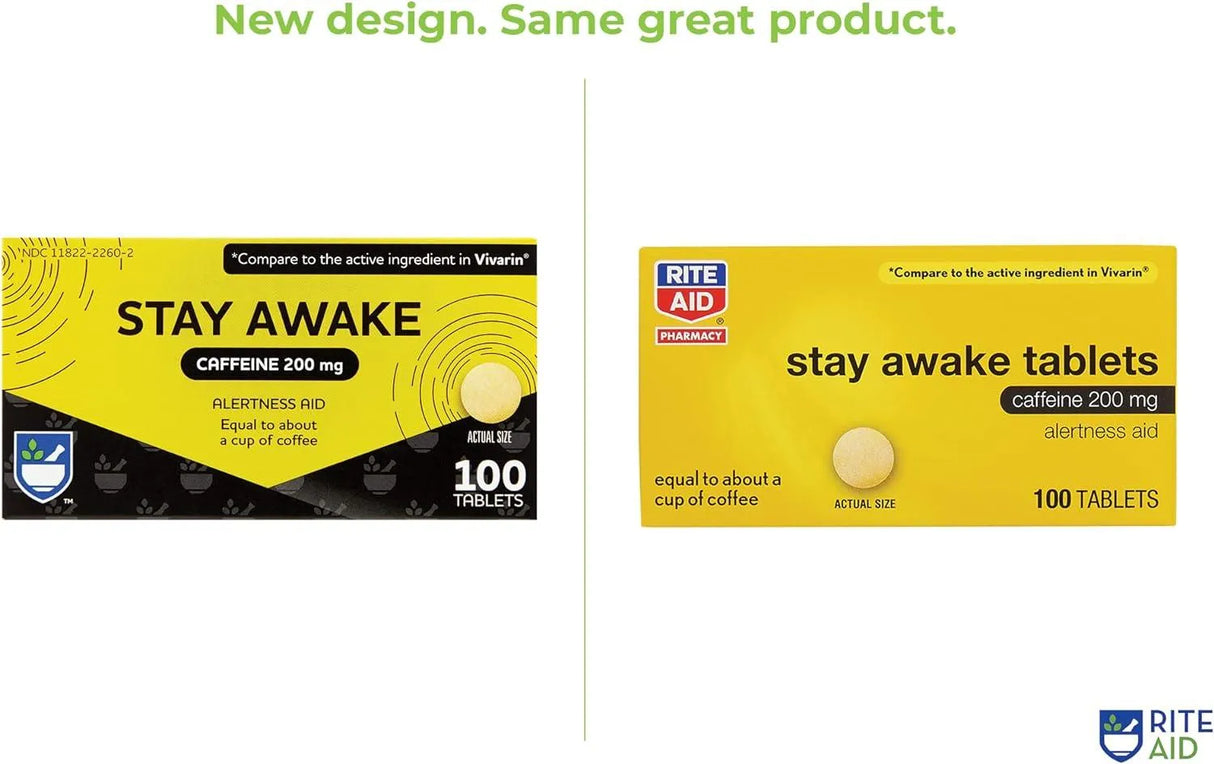 RITE AID - Rite Aid Stay Awake Tablets Caffeine 200Mg. 100 Tabletas - The Red Vitamin MX - Suplementos Alimenticios - {{ shop.shopifyCountryName }}