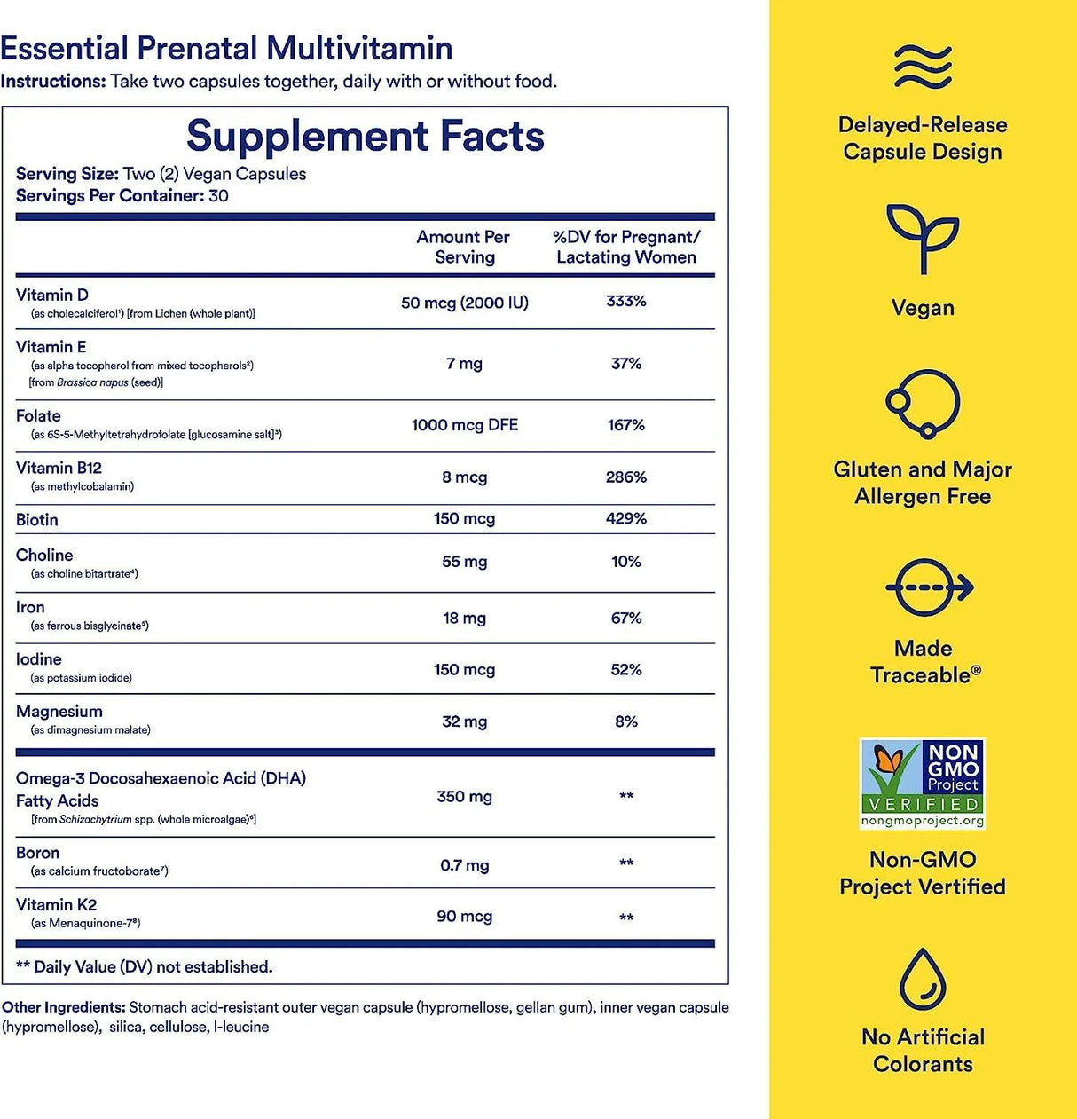 RITUAL - Ritual Prenatal Vitamin: Folate & Choline for Neural Tube Support 60 Capsulas - The Red Vitamin MX - Suplementos Alimenticios - {{ shop.shopifyCountryName }}